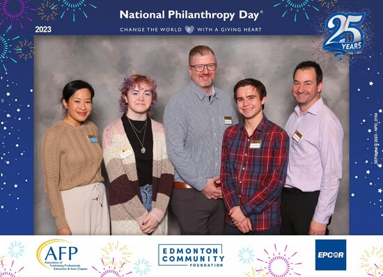Bellerose staff and students accepting the National Philanthropy Day Award